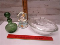 GLASBAKE, BOTTLE FROM ITALY, & WATERGLOBE