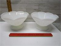 2 MILK GLASS FRUIT BOWLS