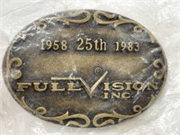 Full Vision Inc. 25th Anniversary Belt Buckle