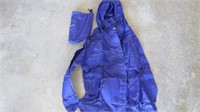 Lands End Men's Large Rain Jacket w/hood, purple,