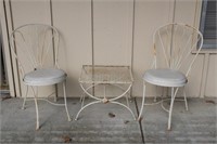 Two Vintage Patio Chairs & Table