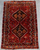 Hand Woven Shiraz Rug or Carpet, 3' 6" x 5' 3"