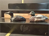 Handcarved Loon and Handpainted Duck Decoy