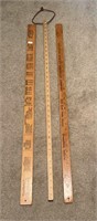 3 Wooden Yard Sticks