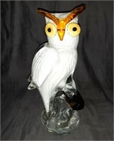 Large Beautiful Glass Owl  10"