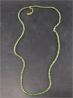 Alaskan jade, bead necklace, 30" long with many sm