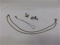 Sterling: 18" chain necklace - 7" bracelet - tiny
