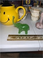 Faux Jade glass elephant figurine