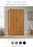 Sauder Wardrobe Storage Cabinet-Highland Oak