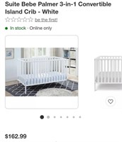 Palmer 3-in-1 Island Crib-White