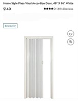 48"×96" Plaza Folding Accordian Door-White