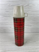 THERMOS RED PLAID INSULATED VACUUM BOTTLE