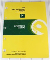 John Deere 332 Lawn & Garden Tractor Manual