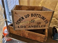 TWO VINTAGE WOOD CRATE CARRIER BOXES
