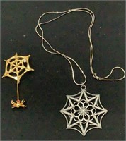 Spiderweb Brooch & Necklace