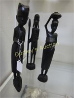 3 African Ironwood Carvings