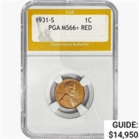 1931-S Wheat Cent PGA MS66+ RED