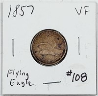 1857  Flying Eagle Cent   VF