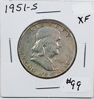 1951-S  Franklin Half Dollar   XF