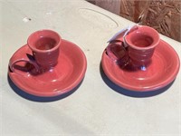 Bybee Pottery Pr Dark Mauve Candlesticks