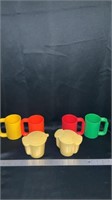 Tuperware creamer sugar, plastic mugs