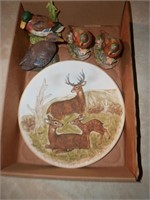Vintage Porcelain Wild Life Figurines & Plate