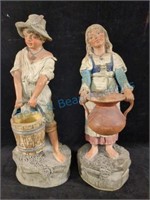 Bisque pair of boy and girl figurines