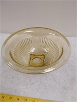 Amber colored glass bowl