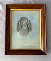 Framed Poodle Dog Picture  16x20