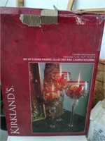 Candle Holder Set & Other Assorted Christmas Decor