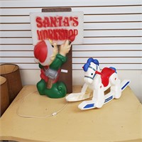 Santa's Workshop Blow Mold, Rocking Horse