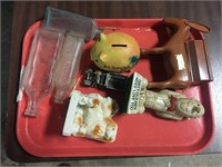 ASSORTED ANTIQUE LOT WITH BOTTLES