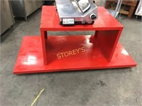 6' Mobile Steel Red Display Cart