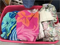 Large Tote with Various Linens