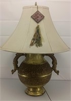 Golden dragon cast metal table lamp 27"