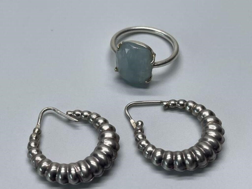 VINTAGE STERLING SILVER EARRINGS AND STERLING