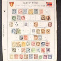 Norway Stamps 1850s-1990s Collection on pages, Use