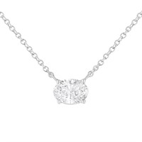 10k Gold Oval .50ct Diamond Solitaire Necklace