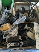 BOX OF ELECTRICAL, SWITCHES, RECEPTICALS, MISC