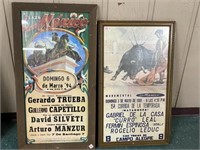 (2) Bullfighting Posters Framed