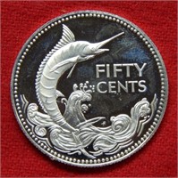 1976 Bahamas Silver Proof Half Dollar - Swordfish