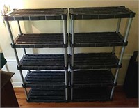 Two Rubbermaid Utility Shelves