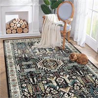 5'x7' Washable Area Rug - Oriental Print