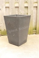 Square Resin Large Wicker Planter, 22.5"