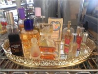Men's & Women's Colognes on Mirrored Tray