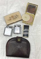 Vintage Lighters, Card Case, Face Powder, &