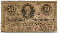 April 6, 1863 Confederate 50 Cents Note