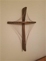 Mid-century cross with string art