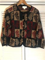 VINTAGE TALLY HO CARDIGAN SWEATER PETITE MEDIUM