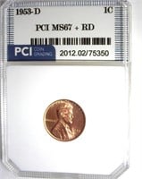 1953-D Cent MS67+ RD LISTS $6500